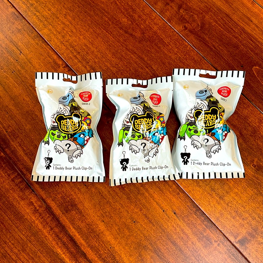 3 NWT Blind Bags of Deddy Bears Plush Clip-On